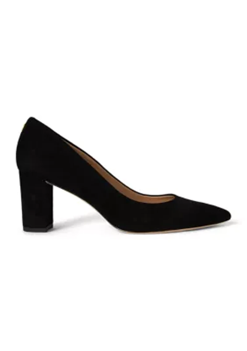 Lanette Suede Block-Heel Pumps