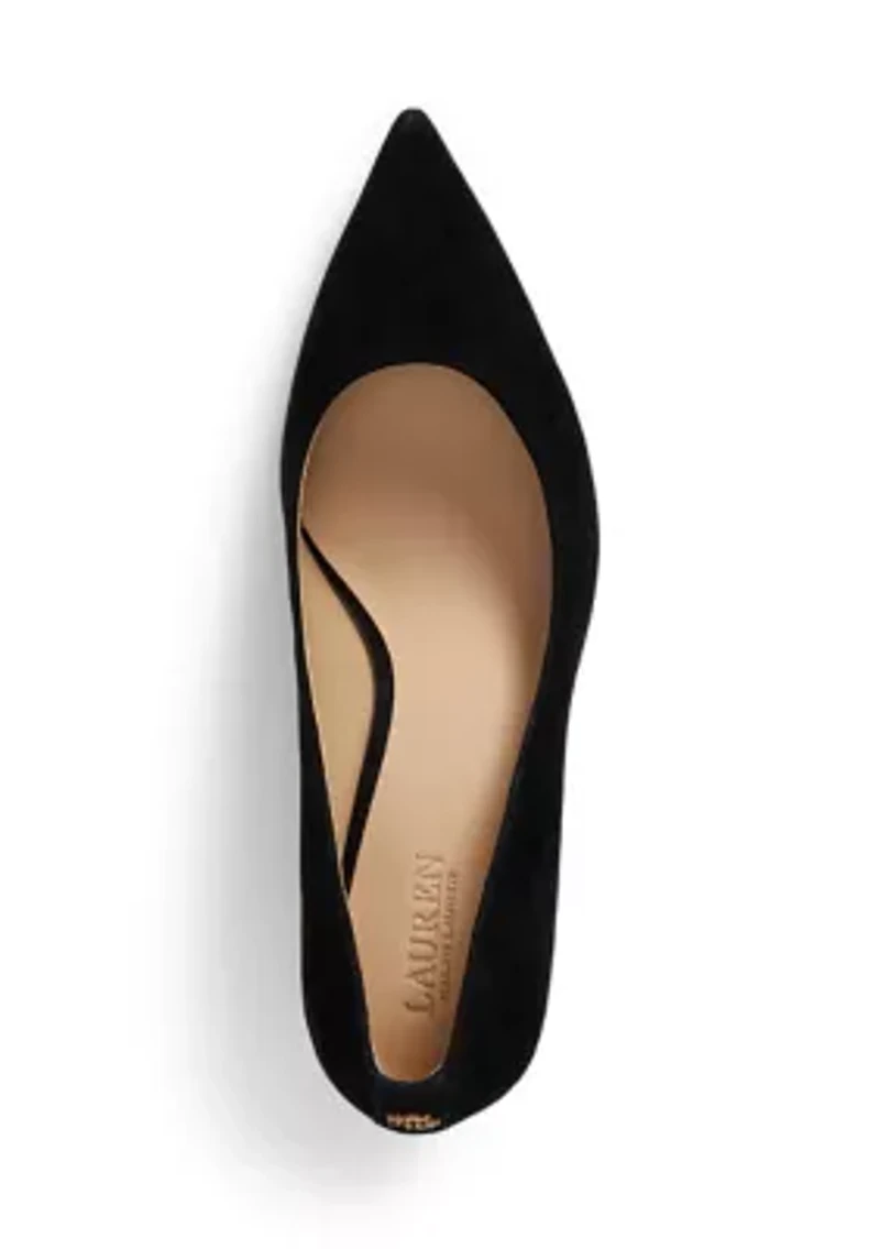 Lanette Suede Block-Heel Pumps