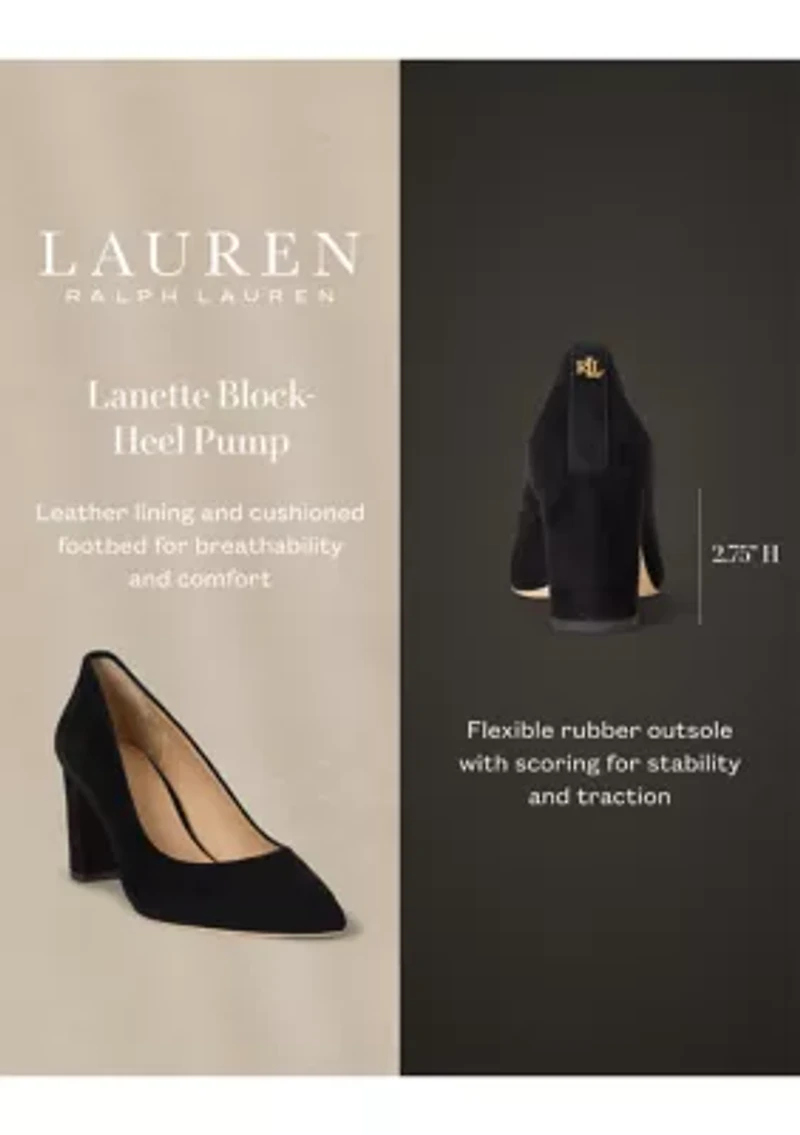 Lanette Suede Block-Heel Pumps