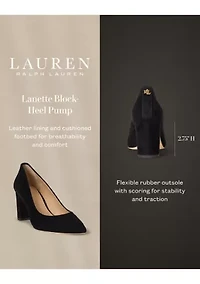 Lanette Suede Block-Heel Pumps