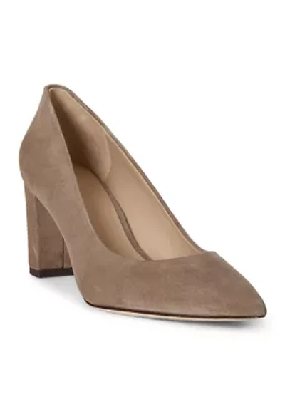 Lanette Suede Block-Heel Pumps