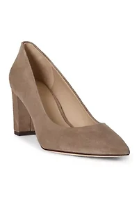 Lanette Suede Block-Heel Pumps