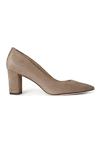 Lanette Suede Block-Heel Pumps