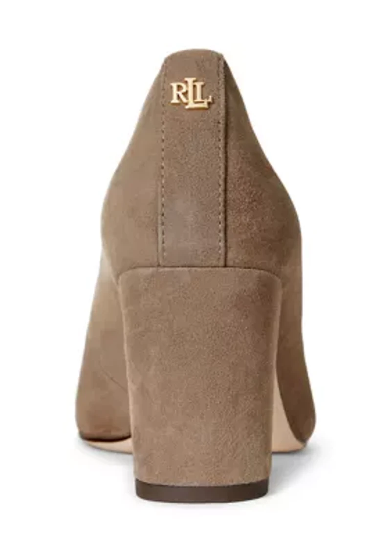 Lanette Suede Block-Heel Pumps
