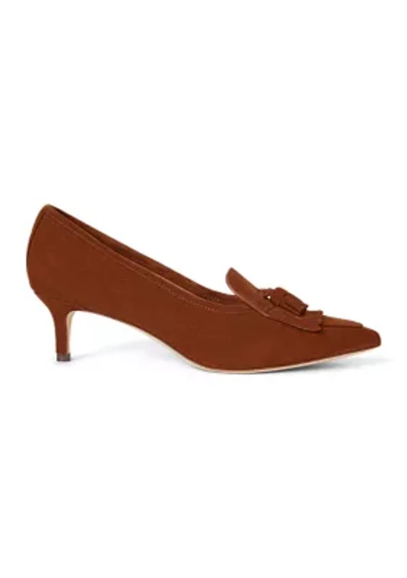 Adrienne Suede Kiltie Pump