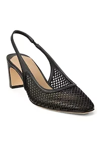 Klaire Perforated Leather Slingback Pumps