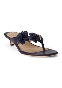 Francesca Floral-Trim Nappa Sandals
