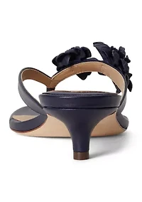 Francesca Floral-Trim Nappa Sandals