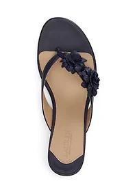 Francesca Floral-Trim Nappa Sandals