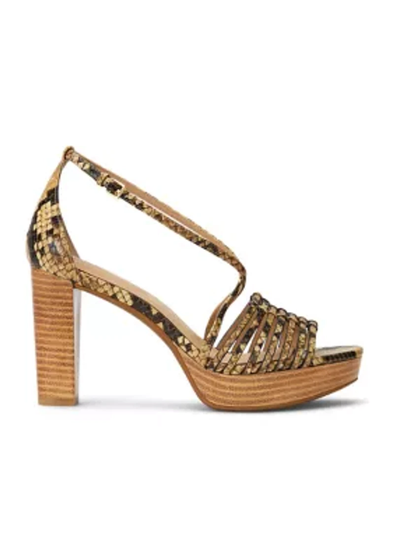 Shelby Faux Snakeskin Platform Sandals