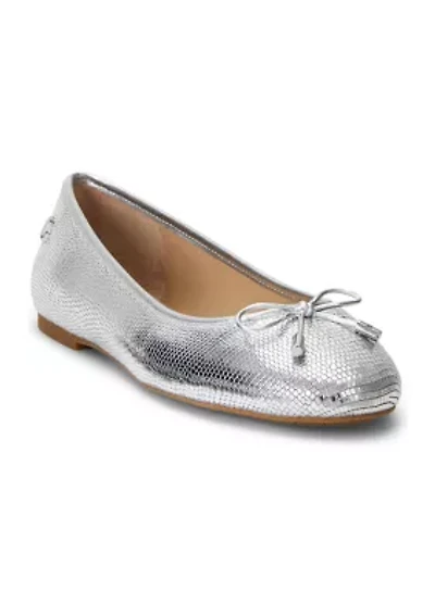 Jayna Metallic Lizard Embossed Flats