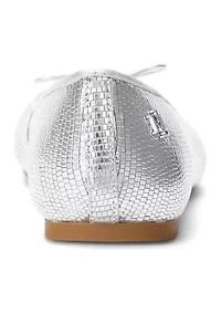 Jayna Metallic Lizard Embossed Flats