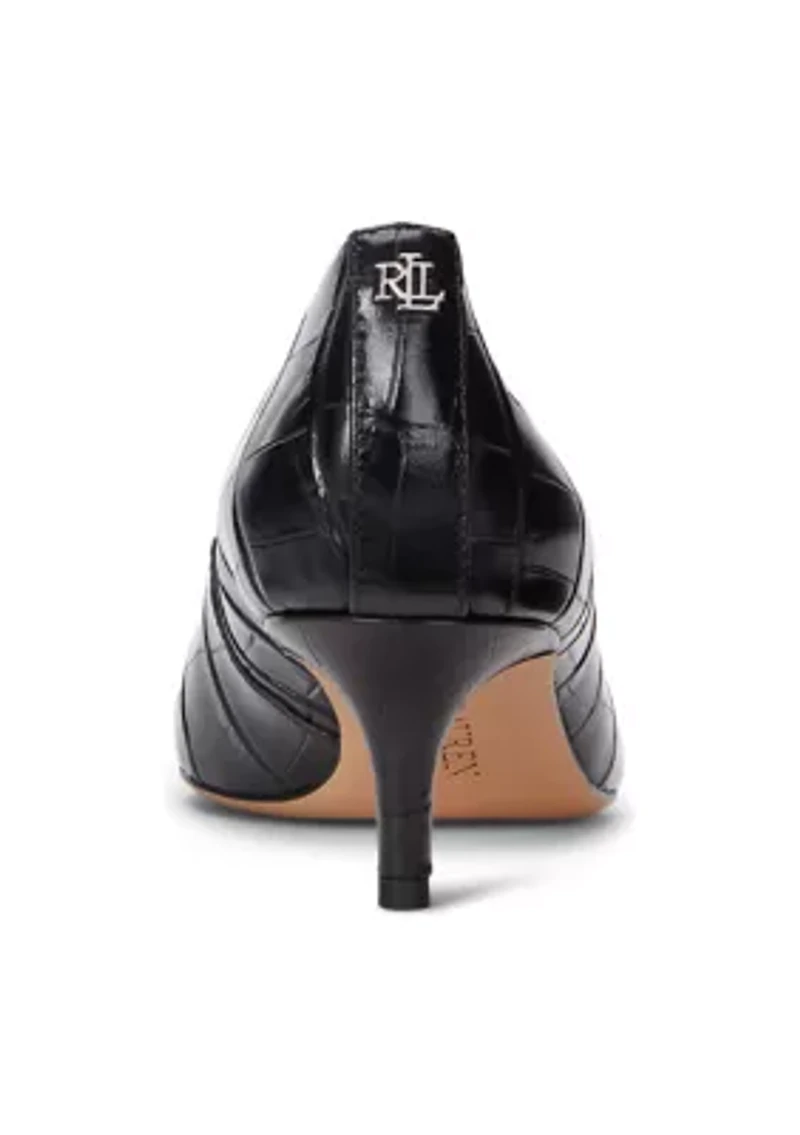 Adrienne Crocodile Embossed Leather Pumps