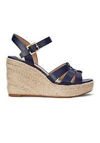Soffia Nappa Leather Espadrille Wedge Sandals