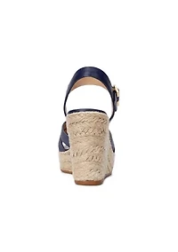 Soffia Nappa Leather Espadrille Wedge Sandals