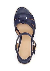 Soffia Nappa Leather Espadrille Wedge Sandals