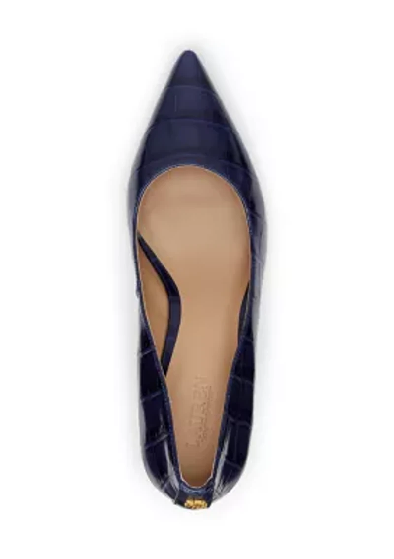 Adrienne Crocodile Embossed Leather Pumps