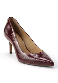 Lanette Croc-Embossed Leather Pumps