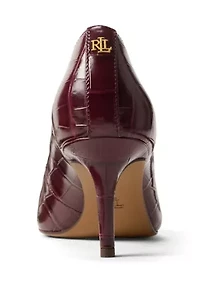 Lanette Croc-Embossed Leather Pumps