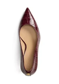 Lanette Croc-Embossed Leather Pumps