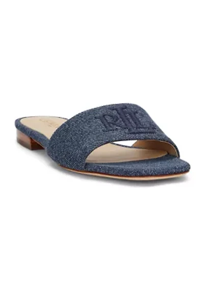 Everley Washed Denim Slide Sandals
