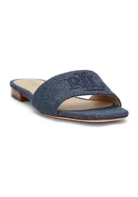 Everley Washed Denim Slide Sandals