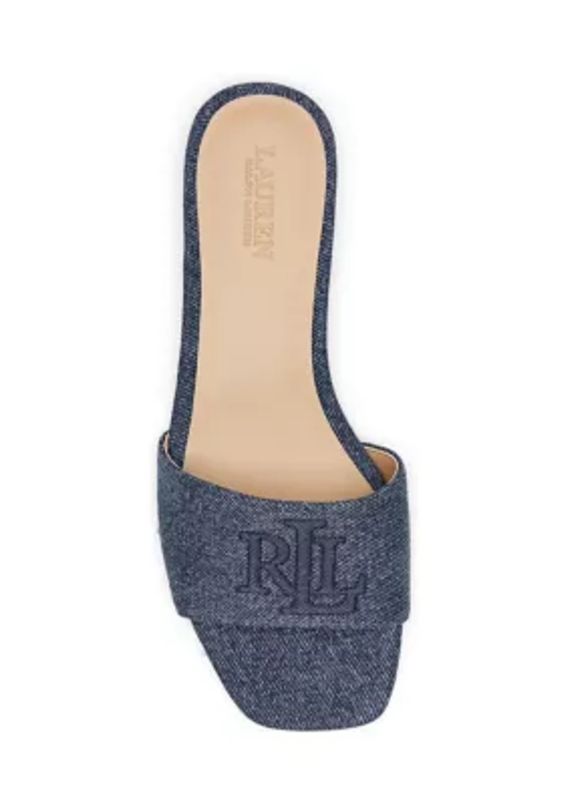 Everley Washed Denim Slide Sandals