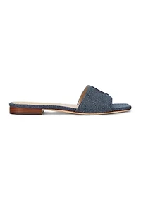 Everley Washed Denim Slide Sandals