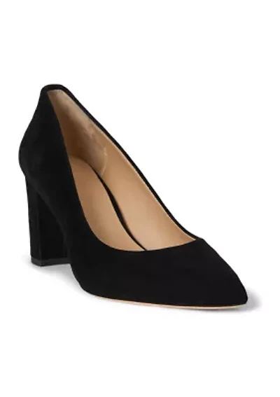 Lanette Suede Block Heel Pumps