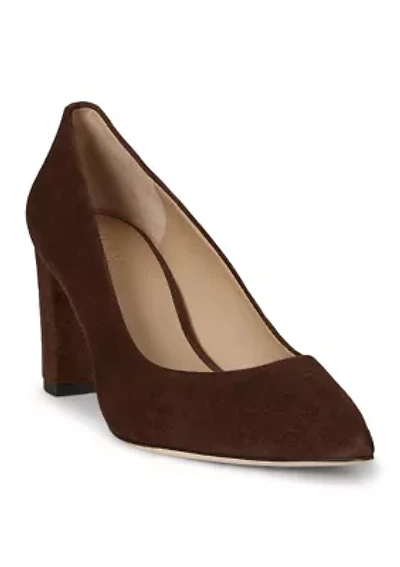 Lanette Suede Block-Heel Pumps