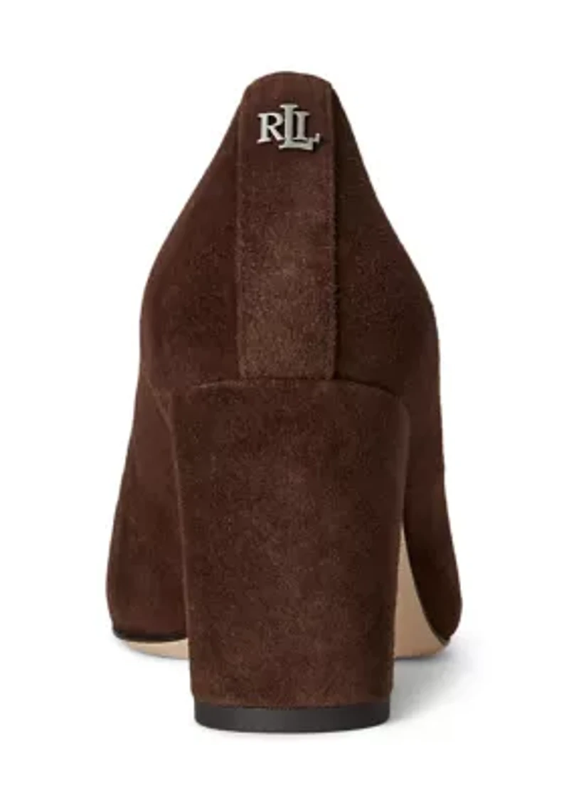 Lanette Suede Block-Heel Pumps
