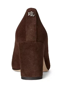 Lanette Suede Block-Heel Pumps
