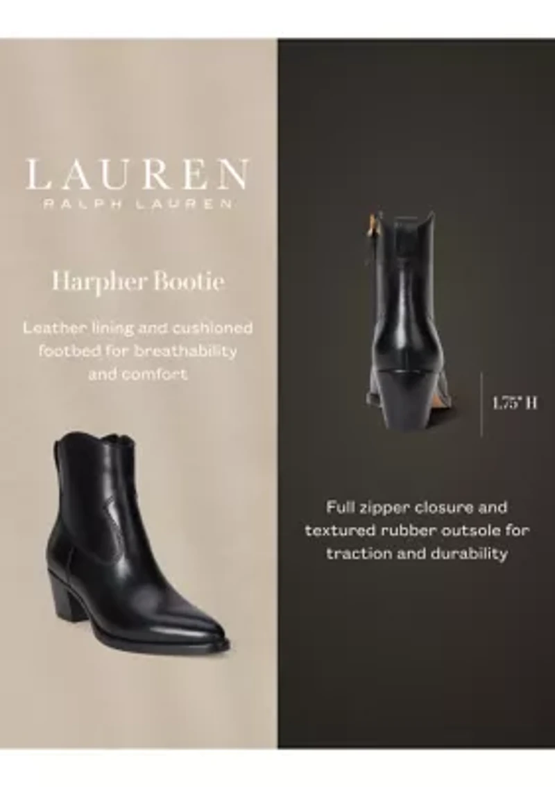 Harpher Burnished Leather Booties