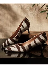 Adrienne Zebra-Print Canvas Pumps