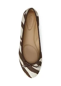 Jayna Zebra-Print Canvas Flats