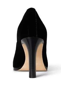 Corah Embroidered-Logo Velvet Pumps