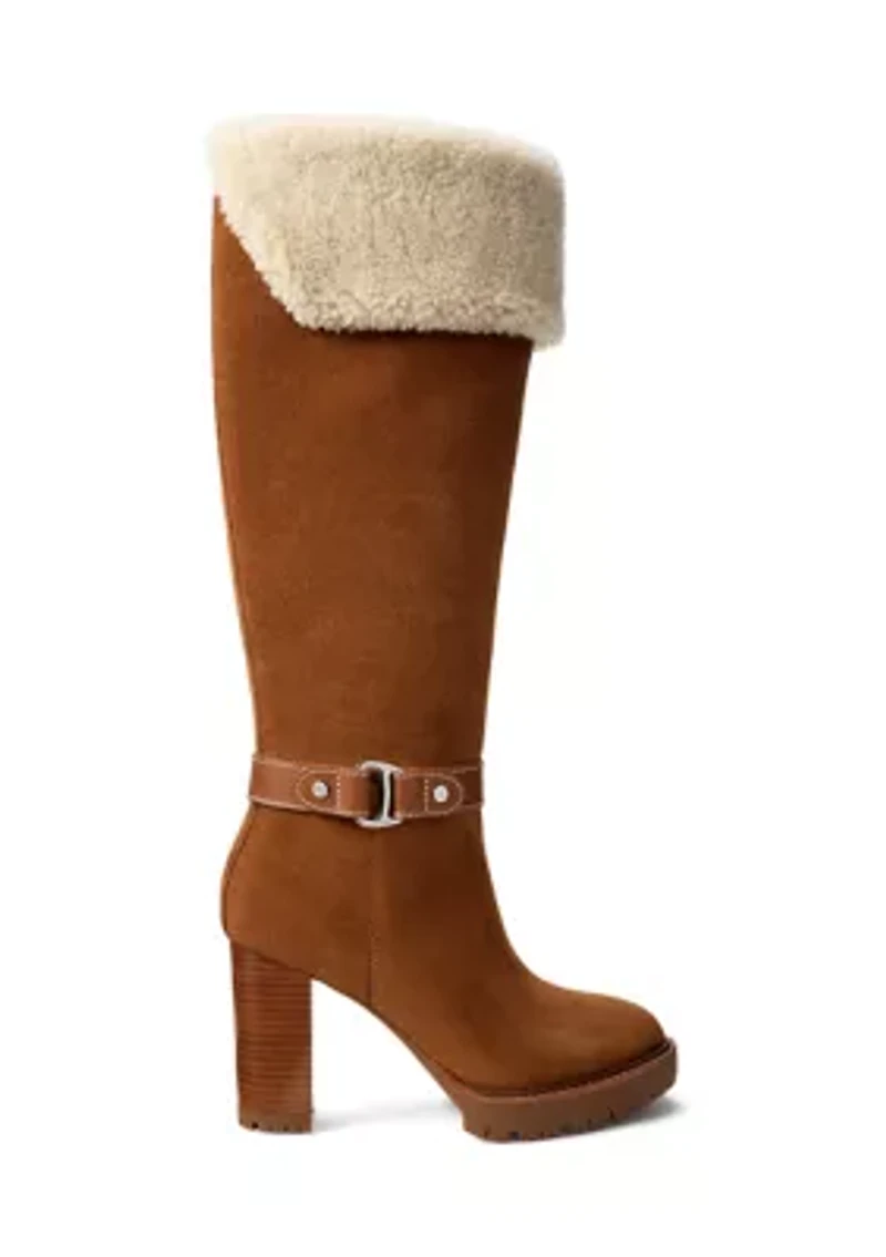 Tasha Suede & Shearling Tall Heel Boots