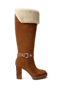 Tasha Suede & Shearling Tall Heel Boots
