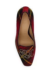 Corah Embroidered-Logo Plaid Pumps