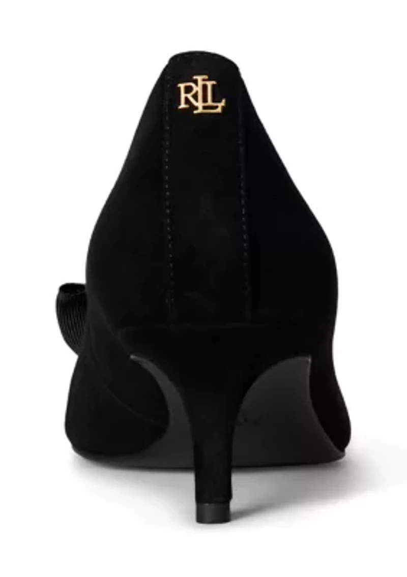 Adrienne Bow-Trim Suede Pumps