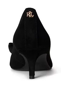 Adrienne Bow-Trim Suede Pumps