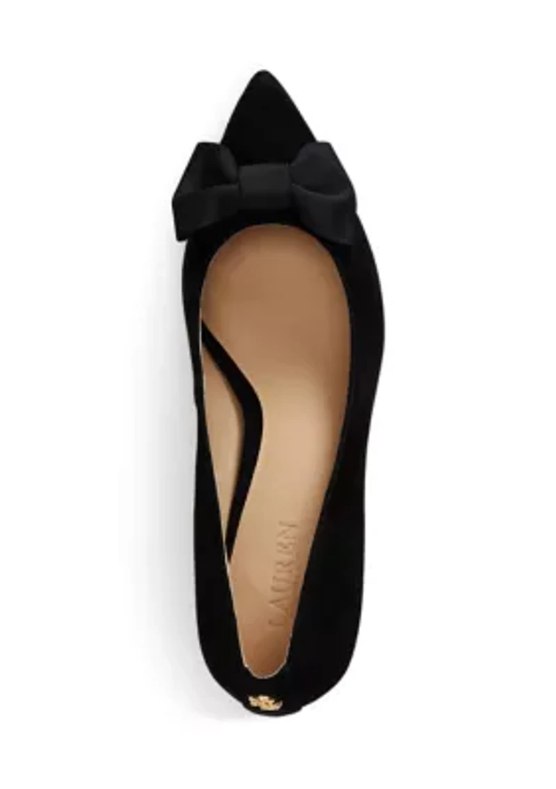Adrienne Bow-Trim Suede Pumps