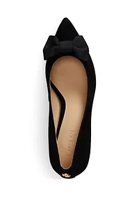 Adrienne Bow-Trim Suede Pumps