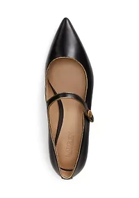 Londyn Metallic-Trim Leather Mary Janes