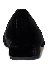 Emellie Logo Velvet Ballet Flats