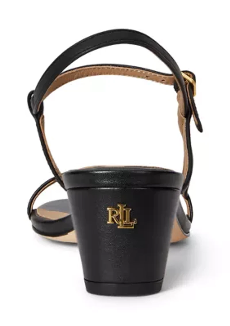 Lainee Mid-Heel Nappa Leather Sandals