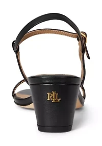 Lainee Mid-Heel Nappa Leather Sandals