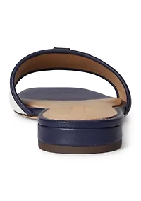 Everley Leather-Trim Canvas Slide Sandal