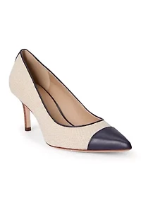 Lanette III Canvas and Leather Pumps