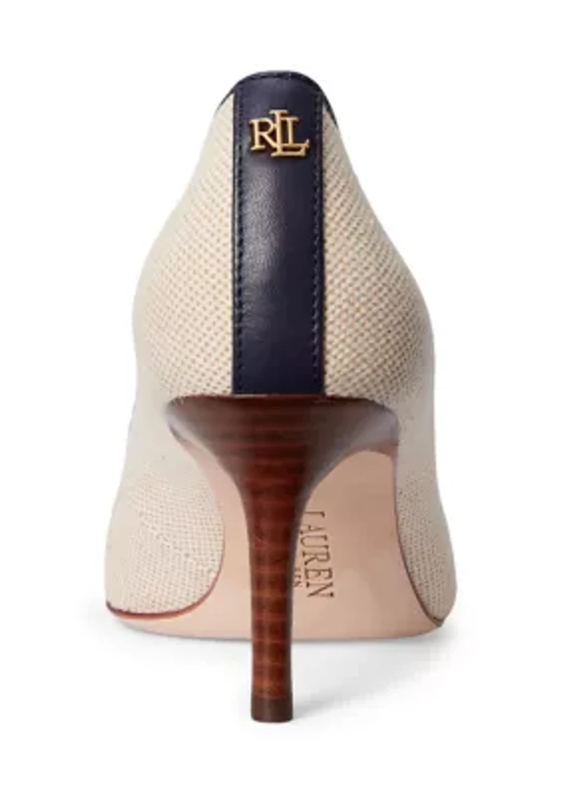 Lanette III Canvas and Leather Pumps